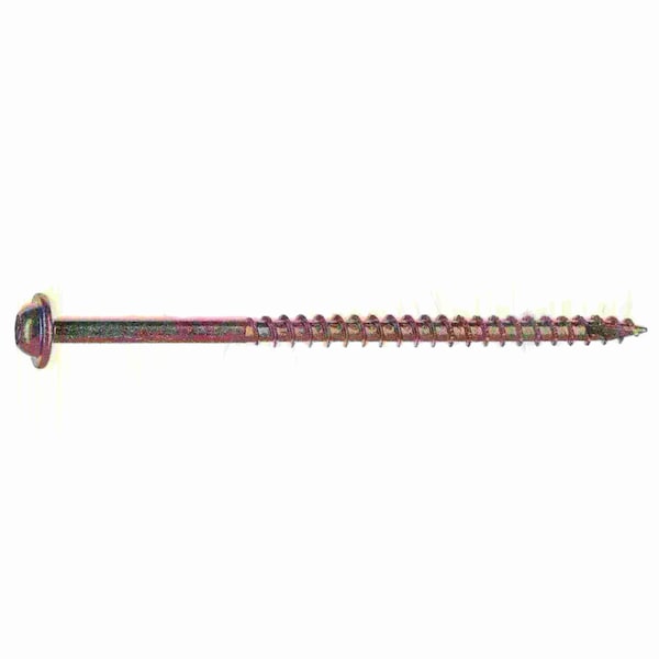 Saberdrive Wood Screw, #9, 3-1/2 in, Zinc Yellow Steel Flange Round Head Torx Drive, 318 PK 52373 - main